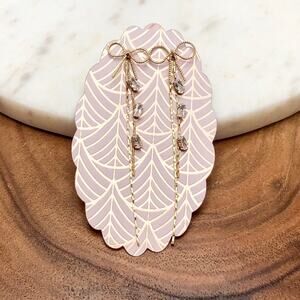Gold Bow Tassel Earrings